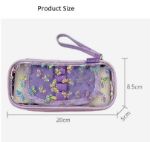 Picture of Transparent butterfly printing girl stationery box pencil bag multi-functional large-capacity portable student pencil storage bag