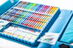 Picture of Super Mega 208 Pcs Art Pencil Box Drawing Set Painting Set felt-tip pens crayons pastels paints Suitcase