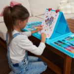 Picture of Super Mega 208 Pcs Art Pencil Box Drawing Set Painting Set felt-tip pens crayons pastels paints Suitcase