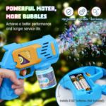 Picture of Yuhongchi bubble Tale Bubble Guns Bubble Machine for Kids Bubble Blower with 10-Hole Wands & LED Light Bubble Maker Kids Birthday Gifts 