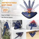 Picture of 360° Rotatable Adjustable Multifunctional Cleaning Mop Triangle Mop with Stainless Steel Long Handle Push-Pull Squeezing Cleaning Mop Dry & Wet Mop