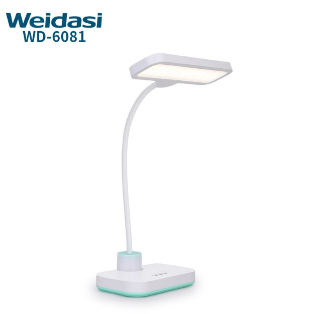 Weidasi WD-6081 Rechargeable and portable modern bed side eye-caring led table reading light with night light