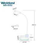 Weidasi WD-6081 Rechargeable and portable modern bed side eye-caring led table reading light with night light