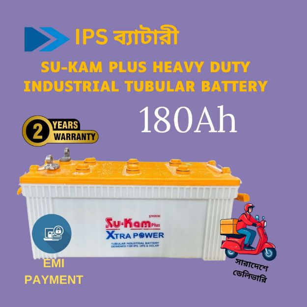 Su-Kam Plus 180Ah 6 SBT Industrial Flat Tubular Battery